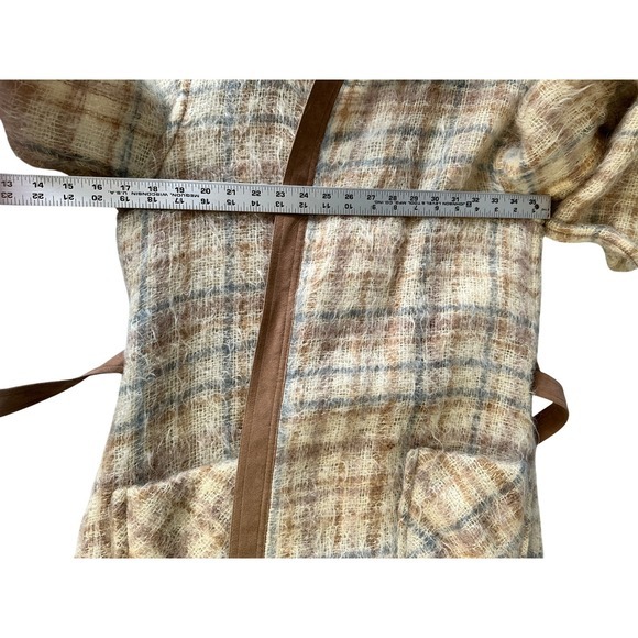 1960s Gino Rossi Mohair LIghtweight Plaid Long Cardigan Robe Jacket‎ Coat JS - Picture 12 of 12